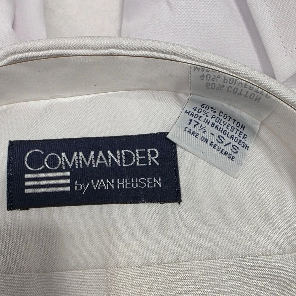 Van Heusen Pilot Shirt Mens 17.5 White Aviator Commander Uniform Epaulets Lot 3